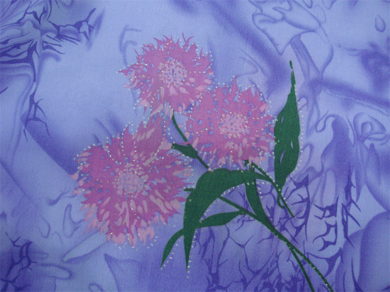 天丝绒感印花布